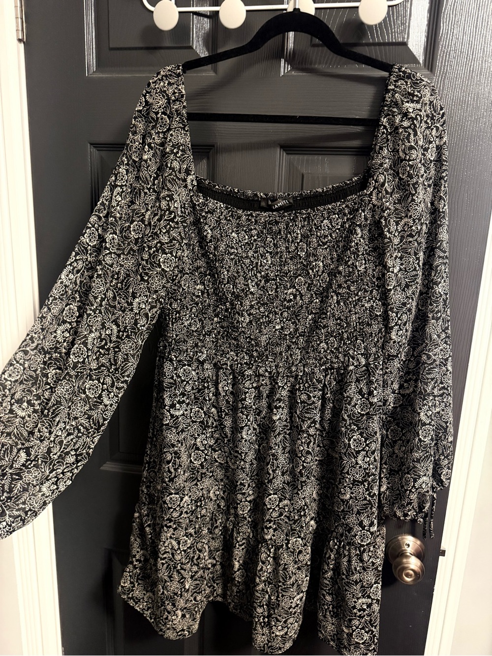 Dynamite Black & White Floral Dress